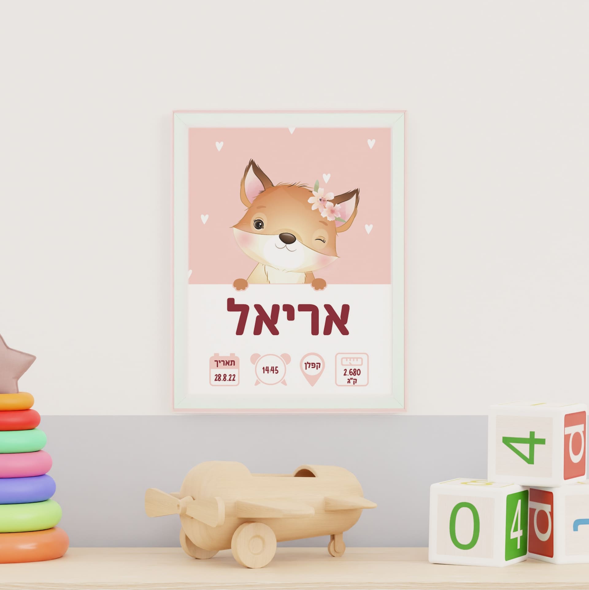 תעודת לידה מעוצבת שועלה תעודת לידה מעוצבת שועל
תעודת לידה בעיצוב אישי עם שם, תאריך, שעת הלידה, משקל ומקום הלידה.
מחיר: ₪120
SKU: CERT-FOX בעיצוב אישי של ליבי-שופ